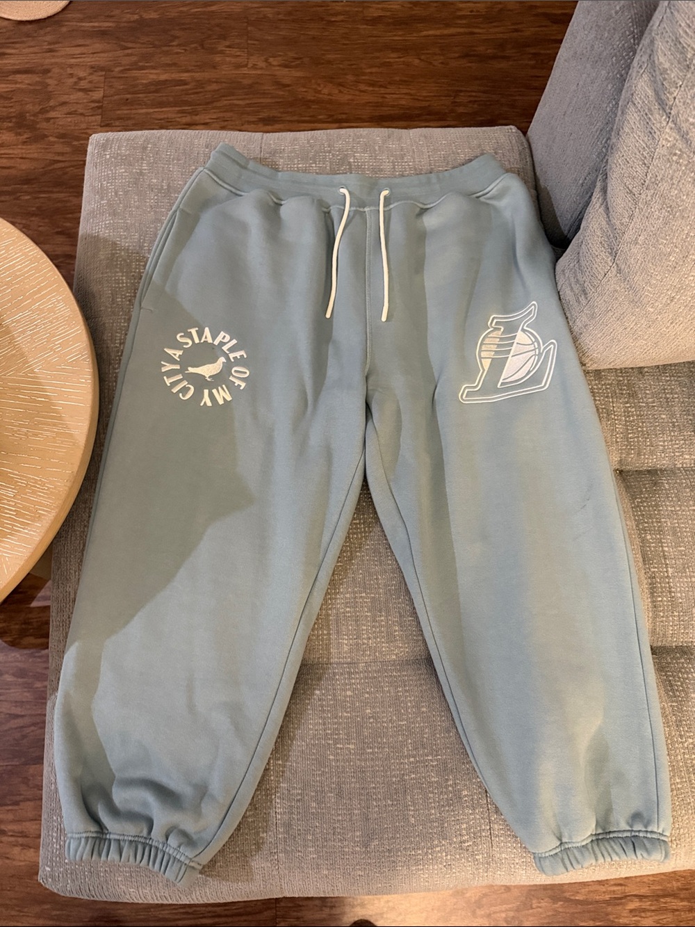 Staple NBA LAKERS mint plush sweatpants XL